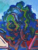 Kozma István (1937-2020): Utcarészlet (cím nélkül). Olaj, vászon, jelezve jobbra fent, 60×73 cm. Fak...