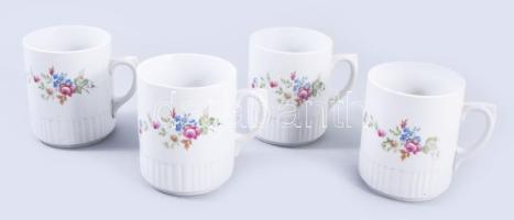 Zsolnay 4 darab szoknyás bögre, jelzet, hibátlan, m: 9 cm