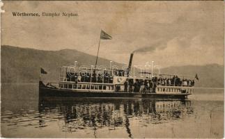 Wörthersee, Dampfer Neptun / Neptun gőzhajó. Az első világháborúban SM Spitalschiff MELK kórházhajó a Dunaflottillában / NEPTUN steamship. During the First World War, she served as a hospital ship for the K.u.K. Kriegsmarine Danube Fleet (Donauflottille) (felületi sérülés / surface damage)