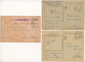 3 db RÉGI első és második világháborús tábori postai levelezőlap, közte 32-es gyalogezred bélyegzőjével / 3 pre-1945 WWI and WWII Hungarian military field postcards