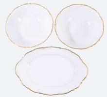 Mitterteich 3 darab fodros peremű kínáló, h: 32,5 cm alatt