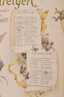 1897 Blumenreigen Kalender für 1897., Nürnberg, Theo. Stroefer's Kunstverlag, naptár díszesen l...