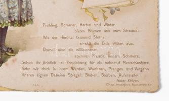 1897 Blumenreigen Kalender für 1897., Nürnberg, Theo. Stroefer's Kunstverlag, naptár díszesen l...