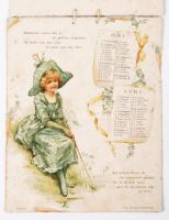 1897 Blumenreigen Kalender für 1897., Nürnberg, Theo. Stroefer's Kunstverlag, naptár díszesen l...