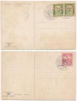 1916 2 db RÉGI képeslap: Locarno és Fröhlisburg (Südtirol), rajtuk koronázási bélyegző / 2 pre-1945 ...