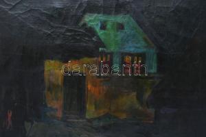 Kóbor Henrik (1885-1964): Hazafelé. Olaj, vászon, jelezve balra lent. Hátoldalán autográf felirattal...