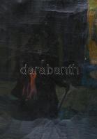 Kóbor Henrik (1885-1964): Hazafelé. Olaj, vászon, jelezve balra lent. Hátoldalán autográf felirattal...