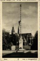 1943 Kassa, Kosice; Országzászló, dóm. F.L. kiadása / Hungarian flag, cathedral (EK)