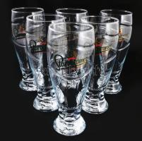 'Staropramen' üveg söröspohár készlet, eredeti dobozában, 6 db, 0,5 l, m: 21 cm + márkás t...