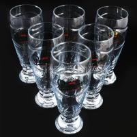'Staropramen' üveg söröspohár készlet, eredeti dobozában, 6 db, 0,5 l, m: 21 cm + márkás t...