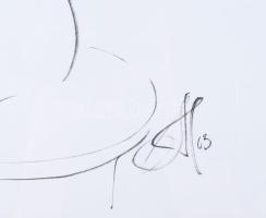 Olvashatatlan jelzéssel: Ülő női akt. Tus, papír. Üvegezett fakeretben, 59,5×38,5 cm