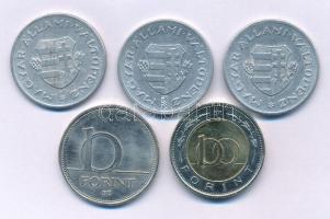 1994. 10Ft Cu-Ni + 1946. 1Ft Al "Kossuth-címer" (3x) + 2024. 100Ft bimetál "MNB"...