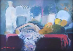 Micska Zoltán (1949-2017): Csendélet (cím nélkül), 2005. Olaj, vászon. Jelzett. Fakeretben, 50×70 cm