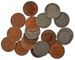 Német Birodalom 1876-1908. 5pf Cu-Ni (8db, 7xklf, közte: 1889J, 1895E, 1896E) + 1924A 1pf Cu + 1925-1936. 1pf Cu (10db, 9xklf) T:XF-F German Empire 1876-1908. 5 Pfennig Cu-Ni (8pcs, 7xdiff, within: 1889J, 1895E, 1896E) + 1924A 1 Rentenpfennig Cu + 1925-1936. 1 Reichspfennig Cu (10pcs, 9xdiff) C:XF-F