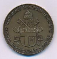 1996. "II. János Pál látogatása hazánkban" kétoldalas, latin nyelvű bronz emlékérem (42,5m...
