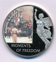 Libéria 2006. 10$ "Szabadság pillanatai - Magyar forradalom 1956" multicolor kapszulában, tanúsítvánnyal T:PP folt Liberia 2006. 10 Dollars "Moments of Freedom - Hungarian Revolution 1956" multicolor in capsule with certificate C:PP patch