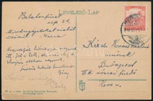 1918 Balatonfüred, Kézdi Kovács Lászlónénak küldött képeslap
