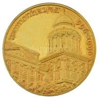 Bognár György (1944-) 1996. "II. János Pál pápa látogatása Pannonhalmán / Pannonhalma 996-1996" kétoldalas aranyozott bronz emlékérem (42,5mm) T:AU (eredetileg PP)