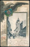 1901 Kézdi Kovács László (1864-1942) által feleségének küldött címeres litho képeslap