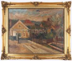 Nuridsány Zoltán (1925-1974): Utcarészlet. Olaj, vászon, jelezve jobbra lent. Dekoratív fakeretben, 50×60 cm