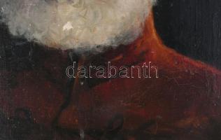 Jelzés nélkül, XX. sz. első fele: Maga rangú katonatiszt vagy nemes arcképe. Olaj, vászon. Kisebb fe...