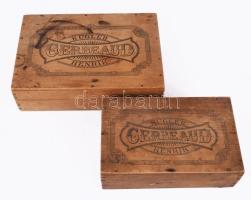 Kugler Henrik Gerbeaud 2 darab fa doboz, h: 16-20 cm