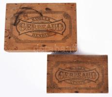 Kugler Henrik Gerbeaud 2 darab fa doboz, h: 16-20 cm