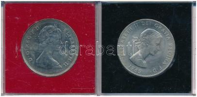 Nagy-Britannia 1965. 1C Cu-Ni "Churchill" eredeti műanyag tokban + 1981. 25p Cu-Ni "K...