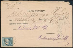 1875 Térti vevény 10kr bérmentesítéssel