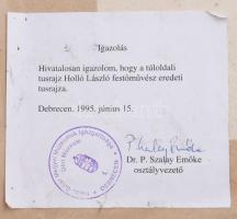 Holló László (1887-1976): Szekér öszvérekkel, 1955. Tus, papír, jelzett. Hátoldalán Déri Múzeum ered...