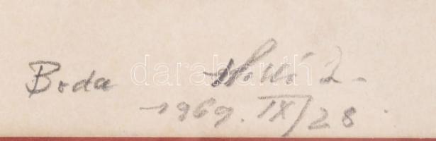 Holló László (1887-1976): Állat tanulmányok, 1969. Szén, papír, jelzett. Üvegezett fakeretben, 19x25...