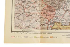 cca 1939 Flemmings Karten, Deutsch-französische Grenzgebiete, Mit den französischen Befestigungen ,,...