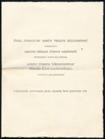 1938 Zabola, Zabolai gróf Mikes Ármin és felesége meghívója lányuk esküvője alkalmából, hajtott