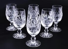 Ólomkristály talpas pohár garnitúra, 6 darab, m: 11 cm