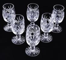 Ólomkristály talpas pohár garnitúra, 6 darab, m: 11 cm