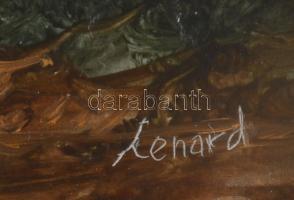 Kocsi Lénárd (1958-): Indul a csónak. Olaj, fa, jelzett. Dekoratív fakeretben, 18x13 cm