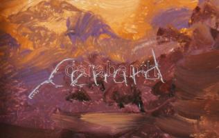 Kocsis Lénárd (1958-): Parasztudvar. Olaj, fa, jelzett. Dekoratív fakeretben, 18x24 cm