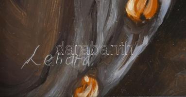 Kocsis Lénárd (1958-): Pipázó vadász. Olaj, fa, jelzett. Dekoratív fakeretben, 24x18 cm