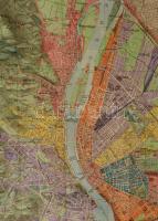1927 Budapest székesfőváros egész területének térképe. Az alaptérképet tervezte és rajzolta: Kogutow...