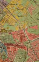 1927 Budapest székesfőváros egész területének térképe. Az alaptérképet tervezte és rajzolta: Kogutow...