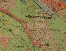 1927 Budapest székesfőváros egész területének térképe. Az alaptérképet tervezte és rajzolta: Kogutow...