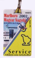 2002 Forma 1. magyar nagydíj személyzeti belépőjegy