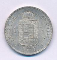 1879KB 1Ft Ag "Ferenc József / Középcímer" T:AU-XF Hungary 1879KB 1 Forint Ag "Franz Joseph I" C:AU-XF Adamo M15