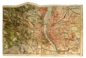 1919 Kogutowicz Manó: Budapest térképe, Dr. Thirring: Részletes Magyar Utikalauzok I. füzetének melléklete, 1 : 25.000, Bp., Turistaság és Alpinizmus kiadása, viseltes állapotban, sérülésekkel, ragasztott, 38,5x60 cm
