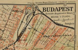 1919 Kogutowicz Manó: Budapest térképe, Dr. Thirring: Részletes Magyar Utikalauzok I. füzetének mell...