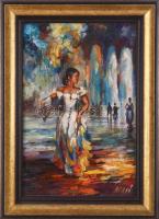 Berkó jelzéssel: Andalúzia (táncosnő). Olaj, farost, jelzett, fakeretben, 30×20 cm