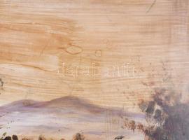 Rudnay jelzéssel: Alkonyat. Olaj, karton, foltos. Dekoratív, sérült fakeretben, 62×81 cm