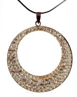 Ezüst (Ag) nyaklánc Swarovski kristály medállal 3,5 cm