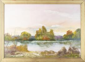 Mednyánszky jelzéssel: Vízparti táj. Olaj, fa, 48×68,5 cm. Dekoratív fakeretben.