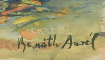 Bernáth Aurél jelzéssel: Csendélet. Akvarell, papír. 50×35,5 cm. Paszpartuban